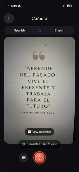 OCR caméra et traduction AR en temps réel TranslateNow avec superpositions 3D flottantes